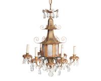 A Chinoiserie tole painted chandelier, 20th / 21st century