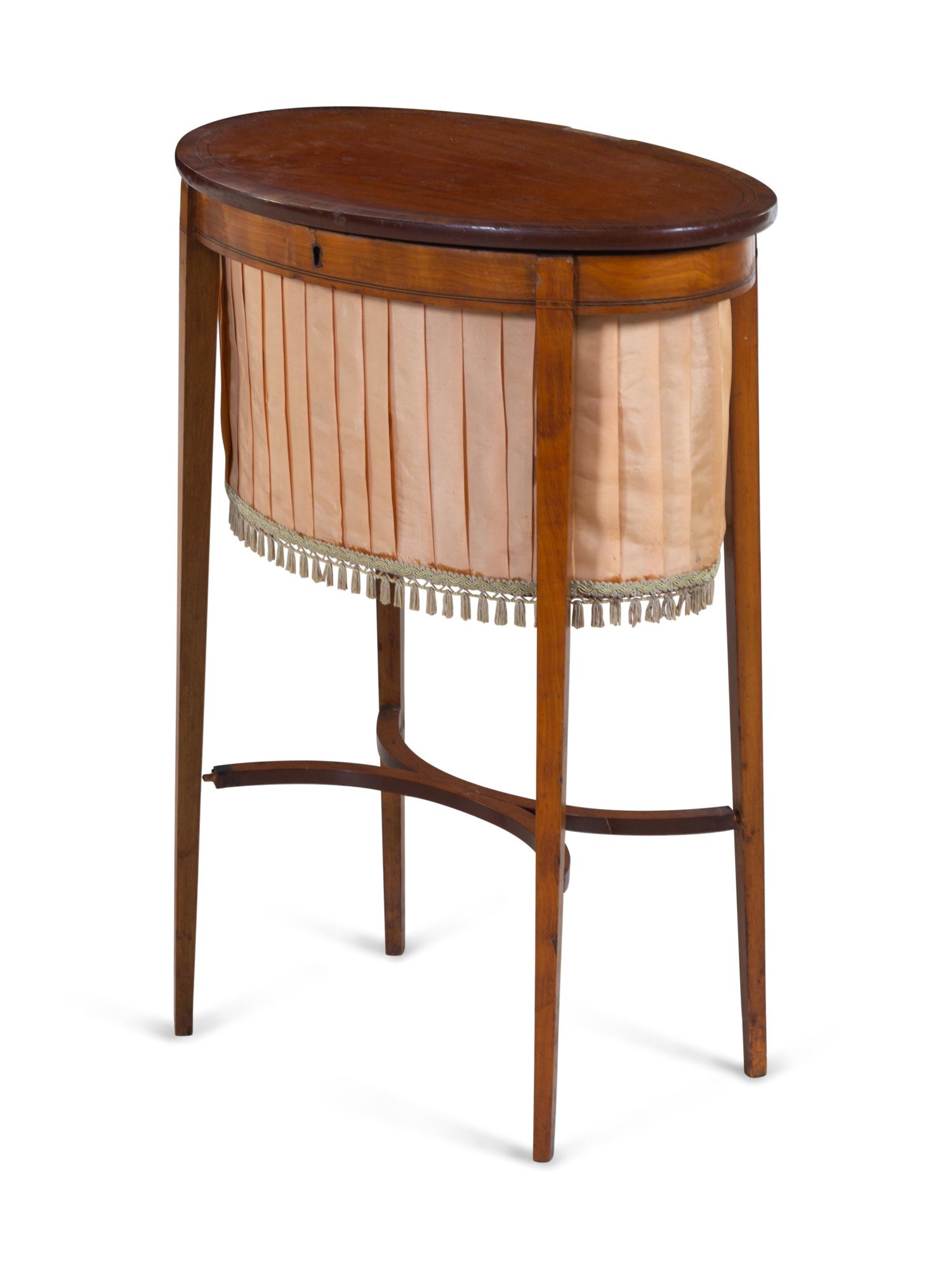 An Edwardian Inlaid Satinwood Sewing Table
