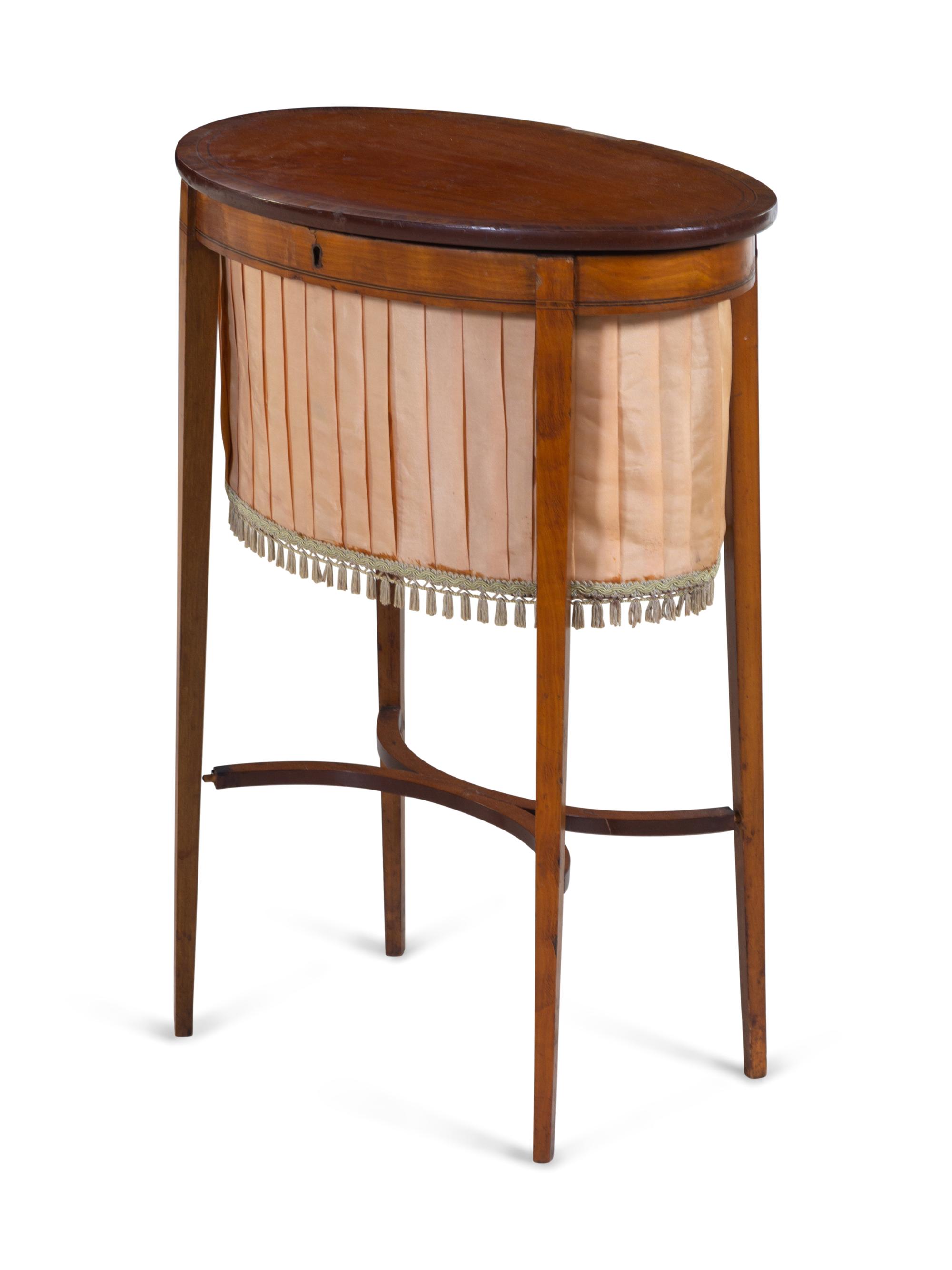 An Edwardian Inlaid Satinwood Sewing Table