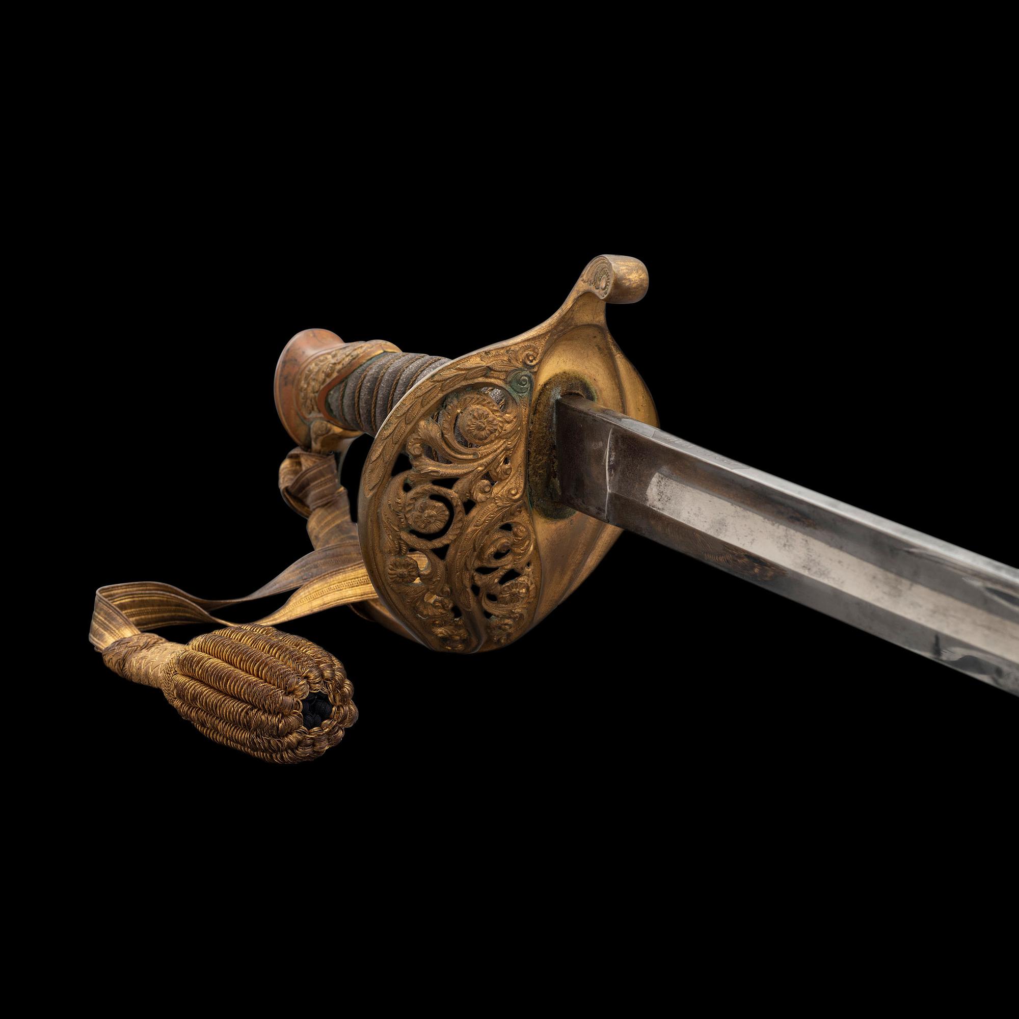 Cased Clauberg Model 1850 Foot Officers Sword Presented to Lt. Asaph Dodge of the 116th NY with Belt and Sash