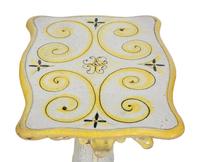 An Italian Glazed Ceramic Dolphin Base Side Table