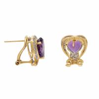 AMETHYST AND DIAMOND EARRINGS