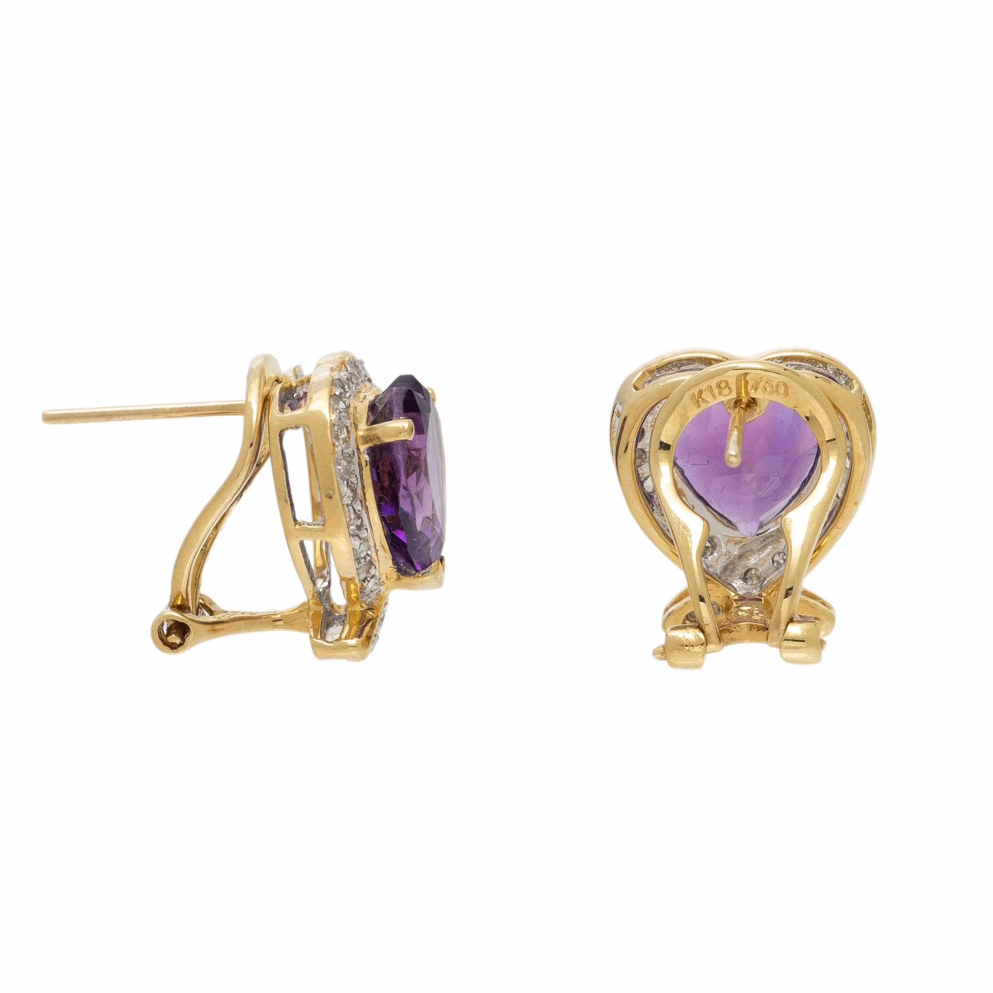 AMETHYST AND DIAMOND EARRINGS