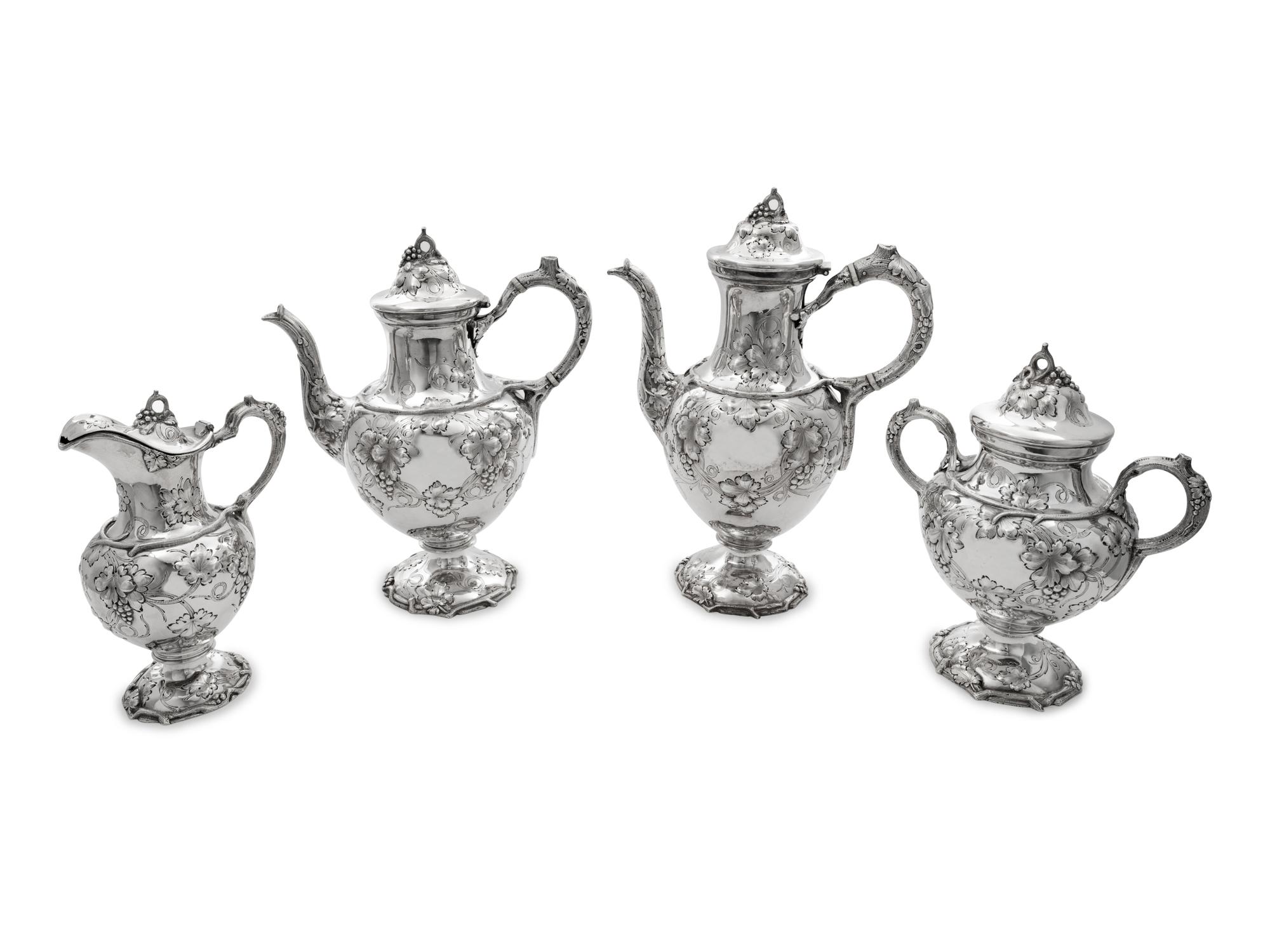 An American Coin Silver Four-Piece Tea and Coffee Service
