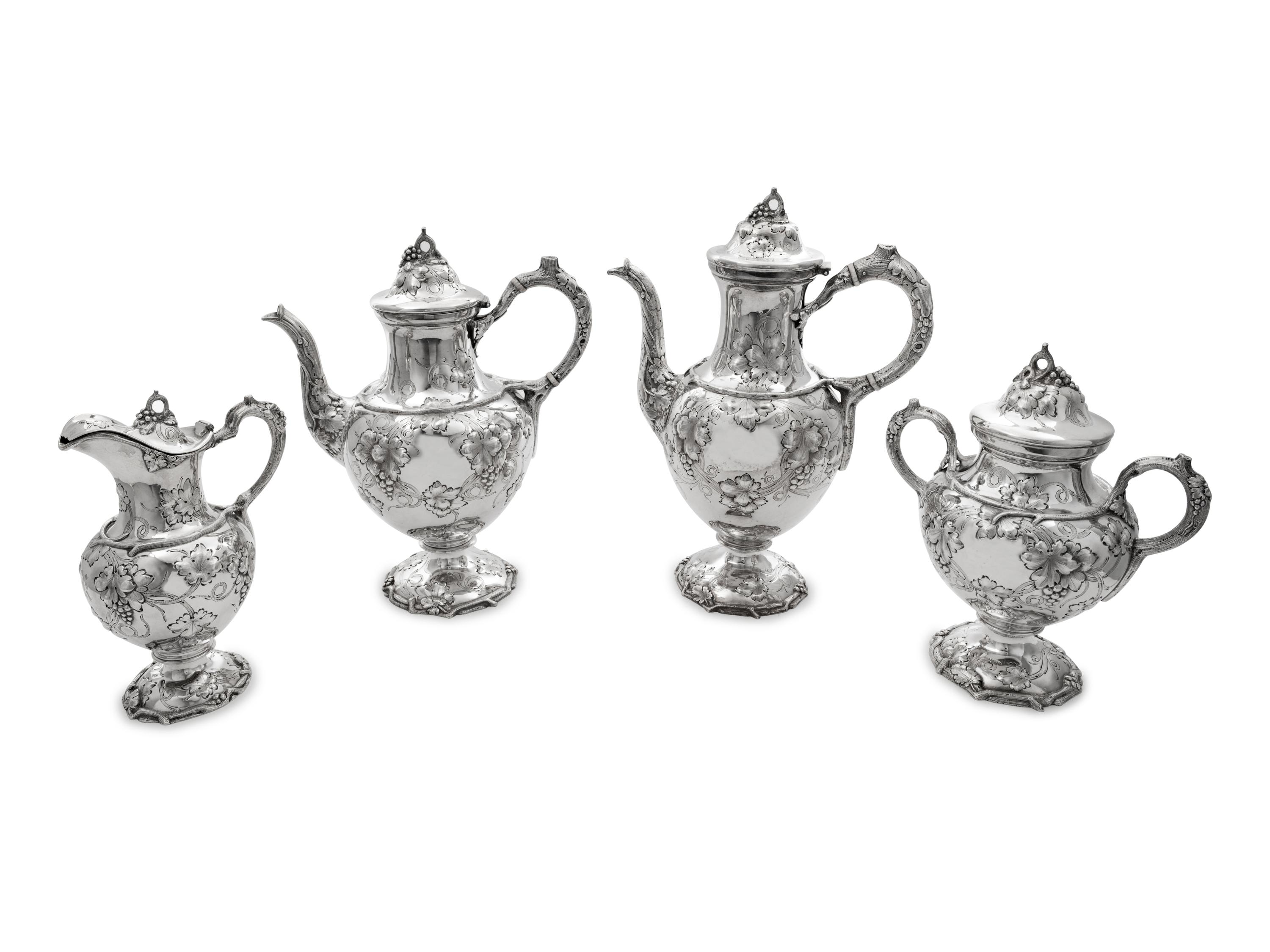 An American Coin Silver Four-Piece Tea and Coffee Service
