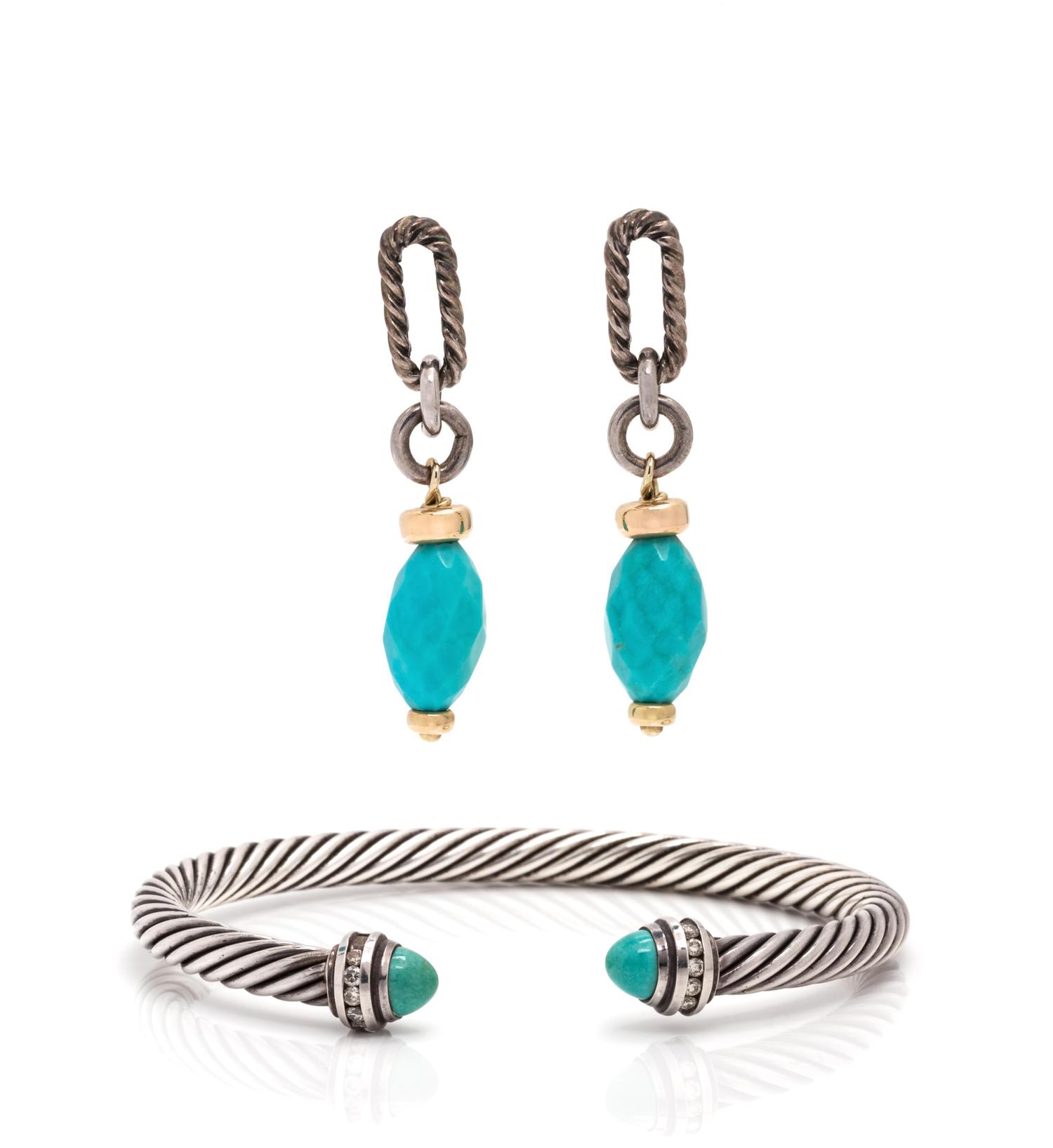 DAVID YURMAN, COLLECTION OF STERLING SILVER AND TURQUOISE JEWELRY