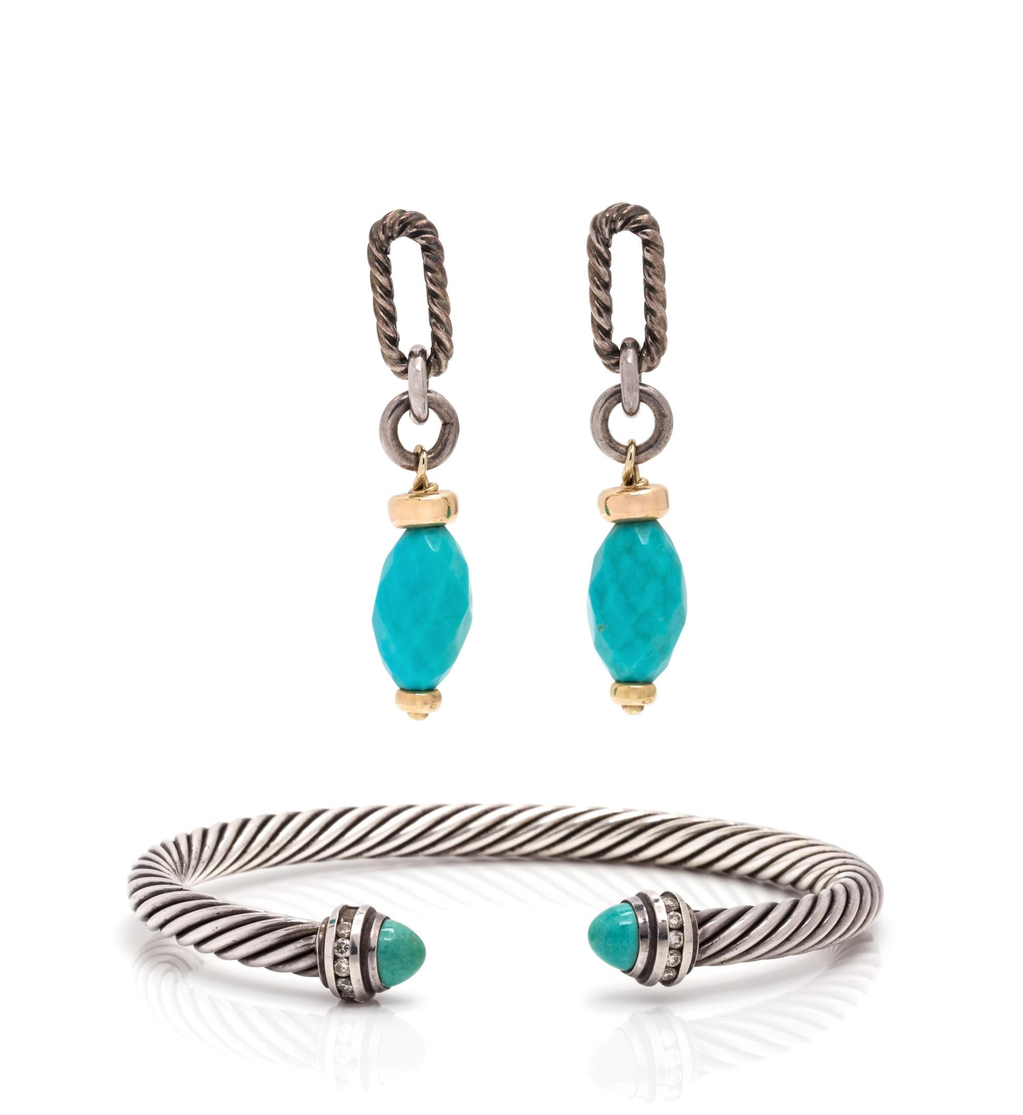 DAVID YURMAN, COLLECTION OF STERLING SILVER AND TURQUOISE JEWELRY
