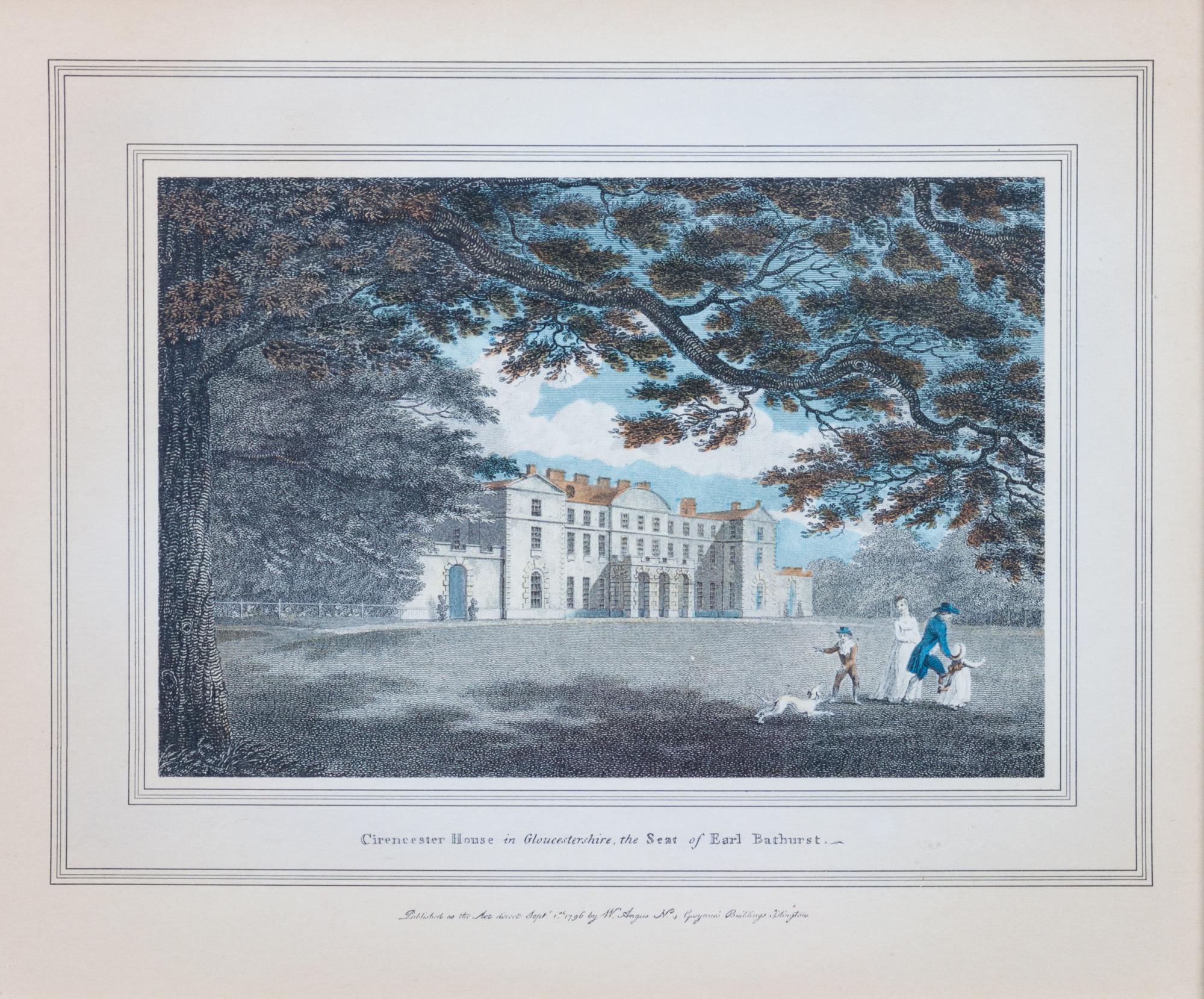 Four English Hand-colored Engravings Impression: 6 1/2 x 9 5/8 inches. — after William Angus (1752-1821)