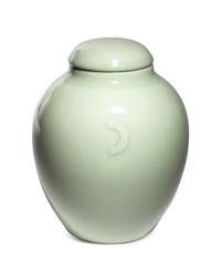 A Celadon Glazed Porcelain Jar and Cover