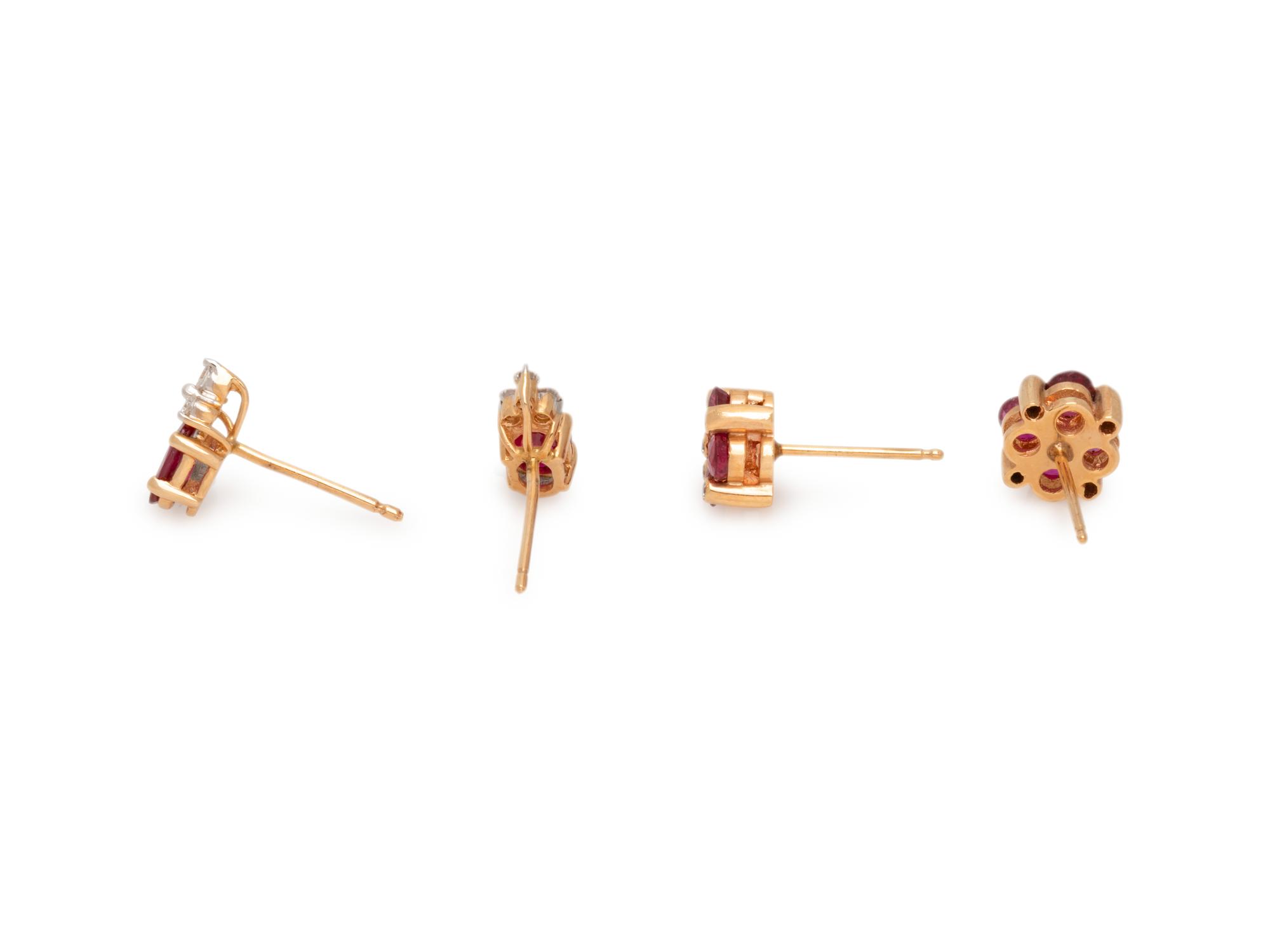 COLLECTION OF RUBY AND DIAMOND EARRINGS