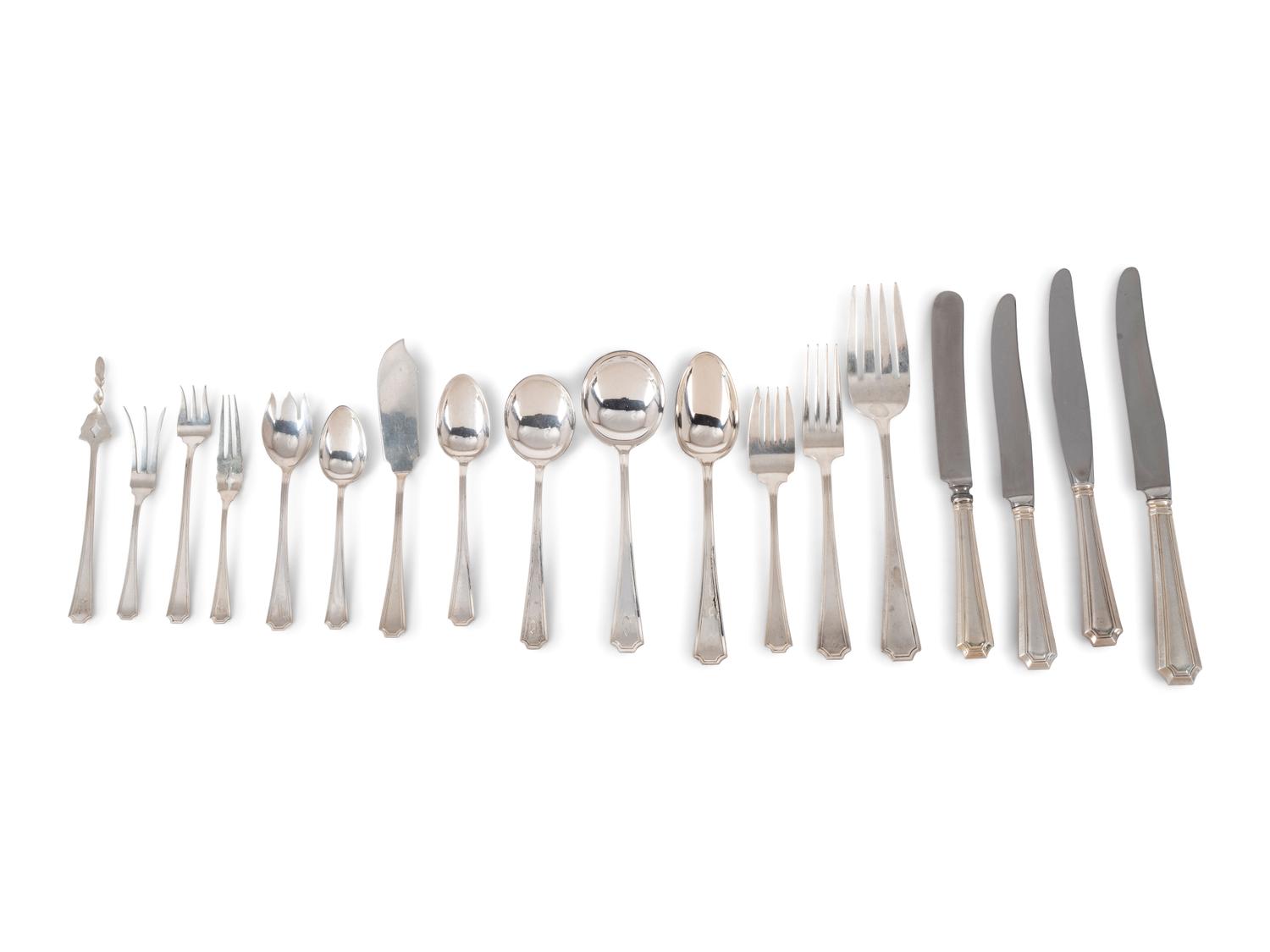 An Assembled Gorham and Durgin Silver Flatware Service