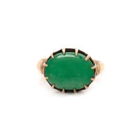 YELLOW GOLD AND JADE RING