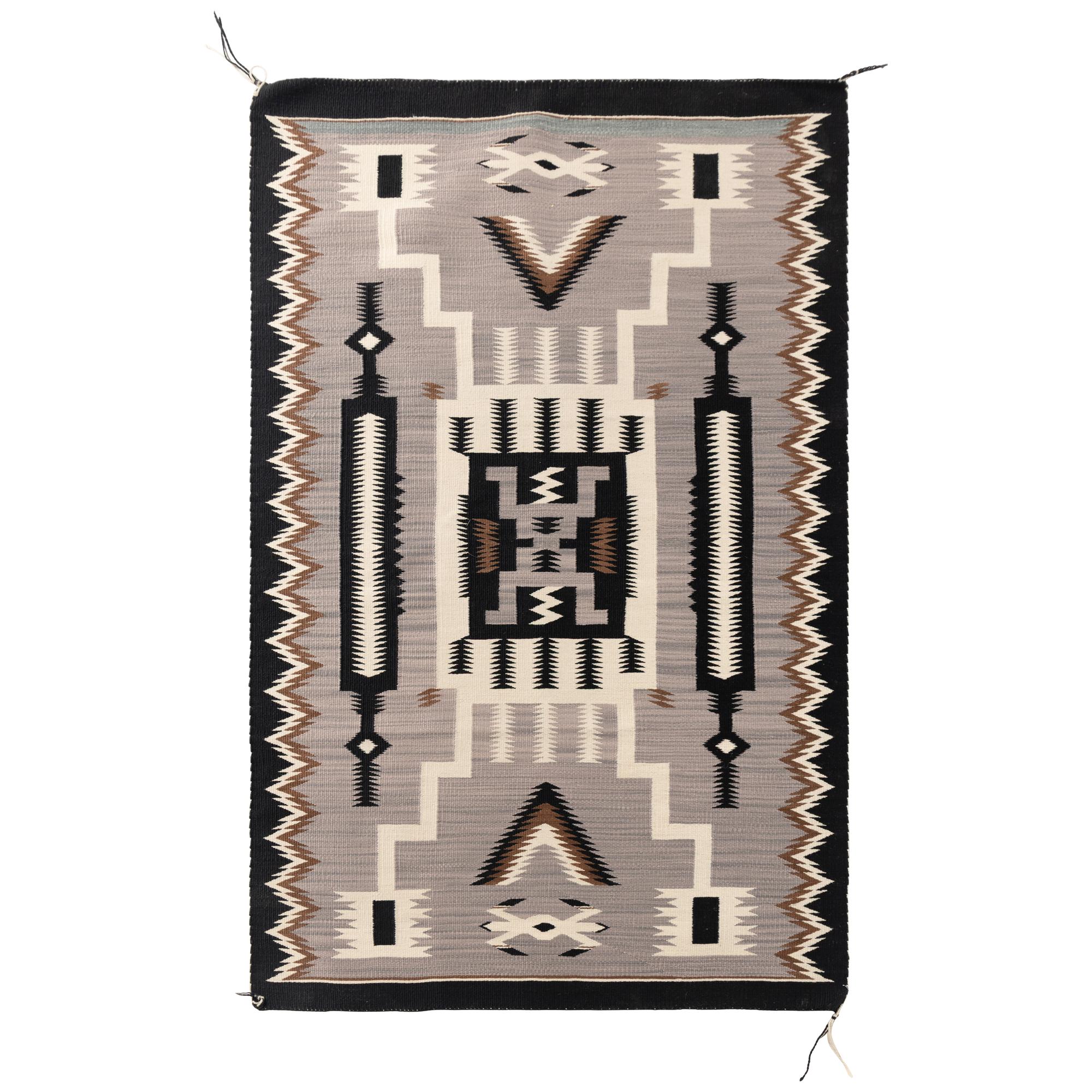 Navajo Two Grey Hills AND Storm Pattern Weaving [Rug]