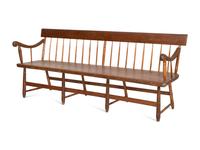 An American Red-Painted Hall Bench