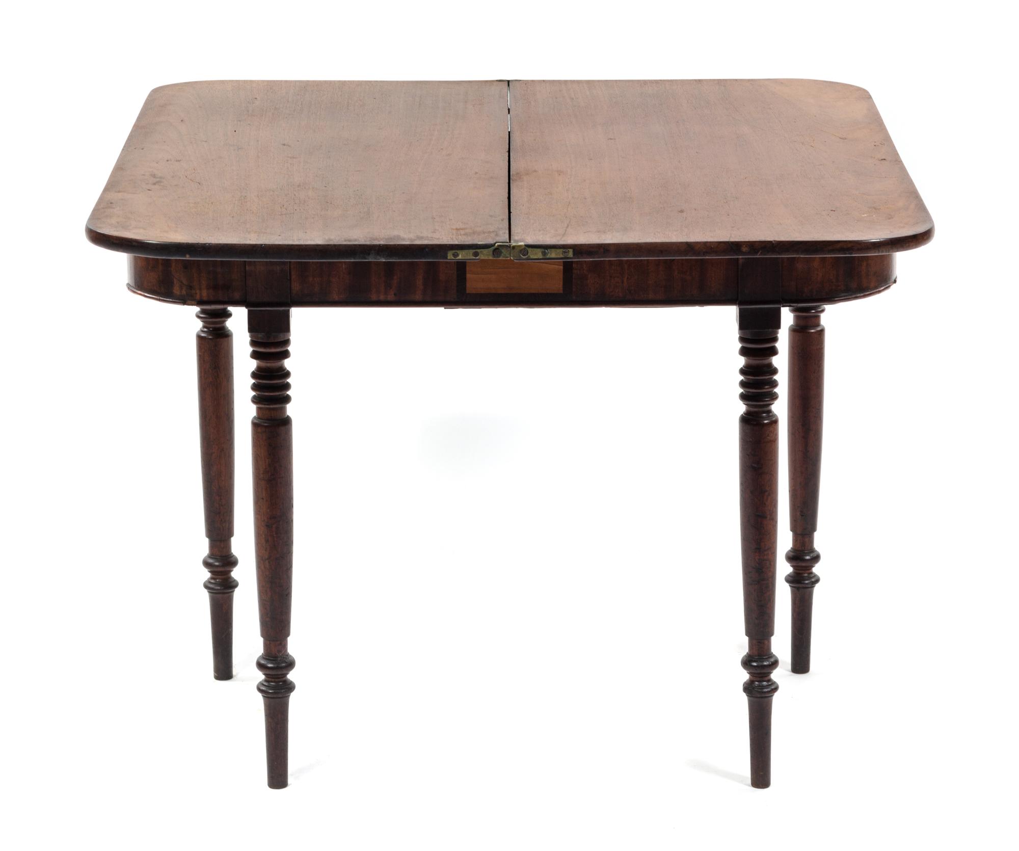 An American Victorian Mahogany Flip-Top Tea Table, LATE 19TH CENTURY, Height 27 3/4 x width 35 1/4 x depth 35 1/4 inches. — LATE 19TH CENTURY,