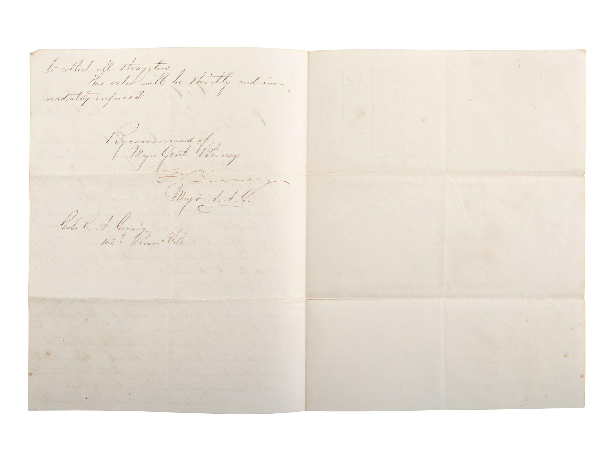 [CIVIL WAR]. A group of 3 manuscript Union field orders, comprising: