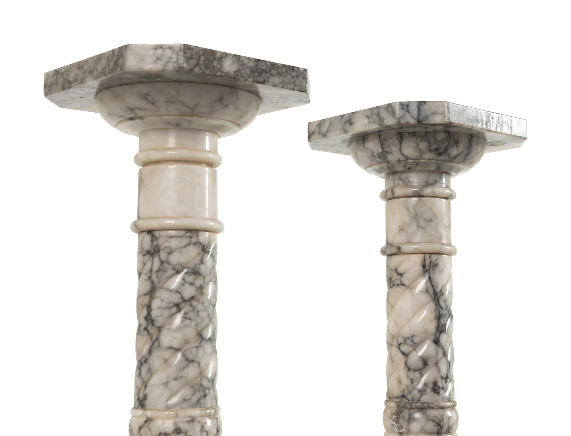 A Pair of Continental Marble Pedestals