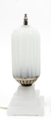 An Art Deco Glass Table Lamp Height 10 1/2 inches.