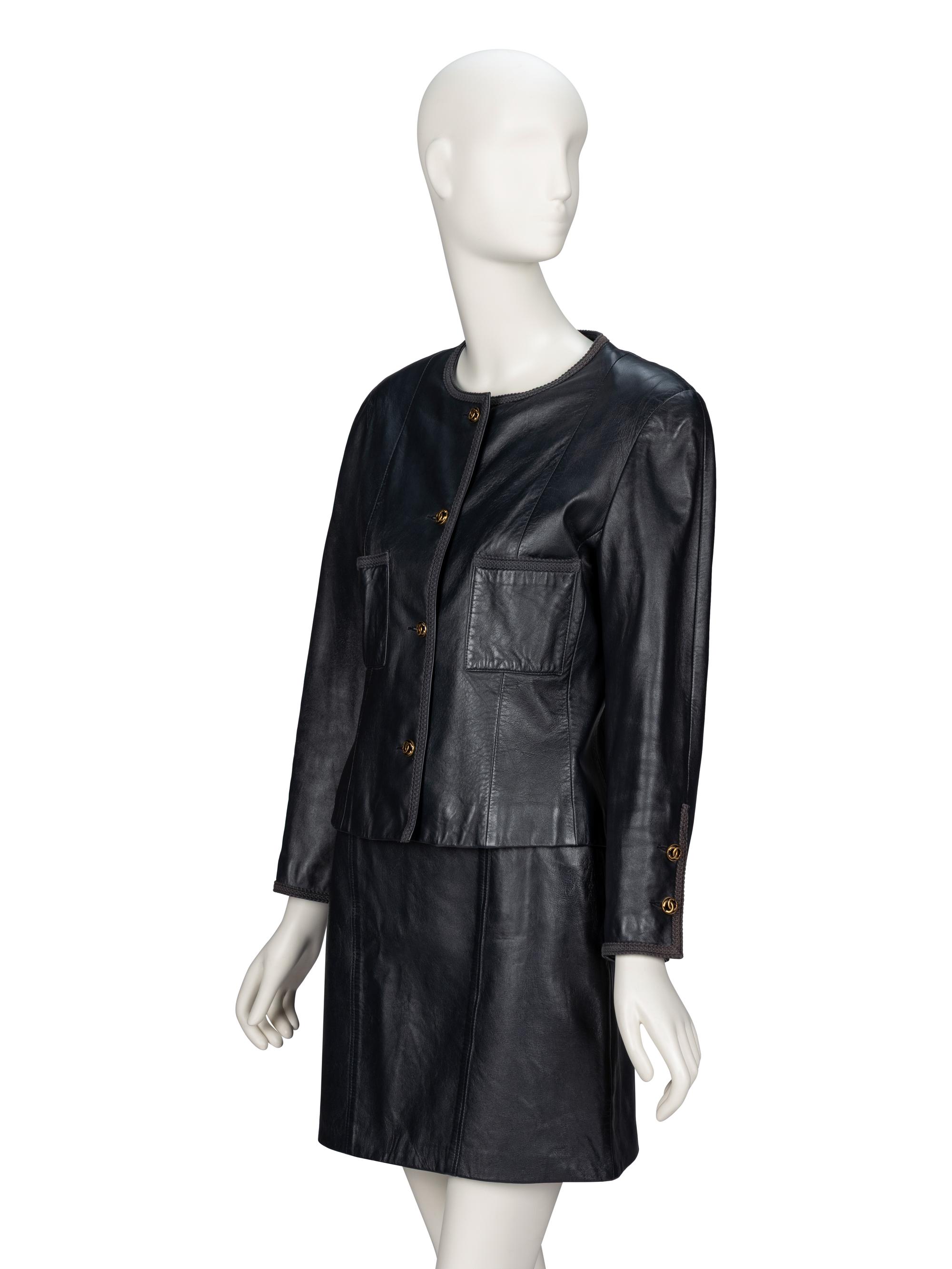 Chanel, Leather Skirt Suit