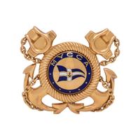 LACLOCHE, YELLOW GOLD AND ENAMEL BROOCH