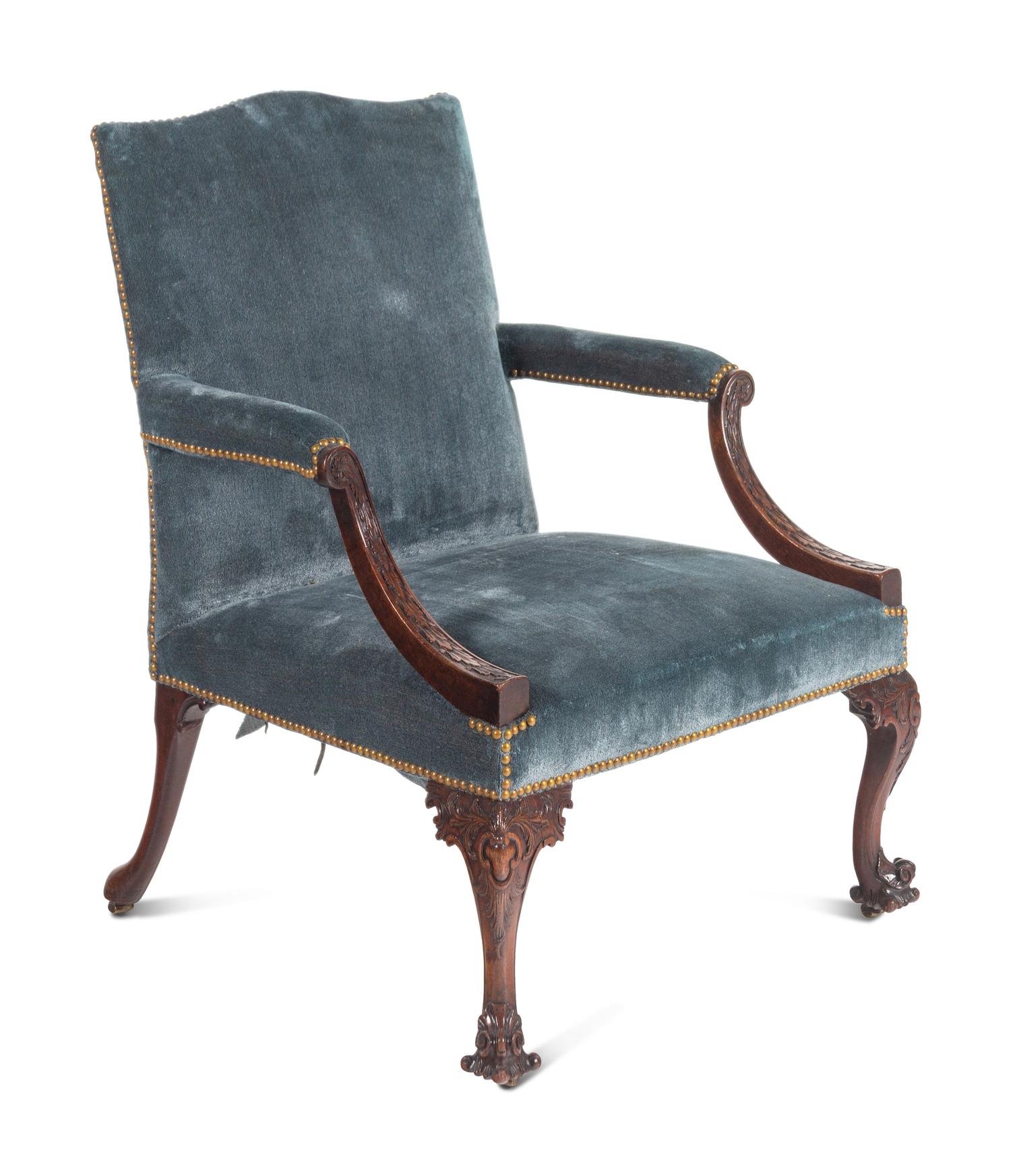 A George II Mahogany Library Armchair