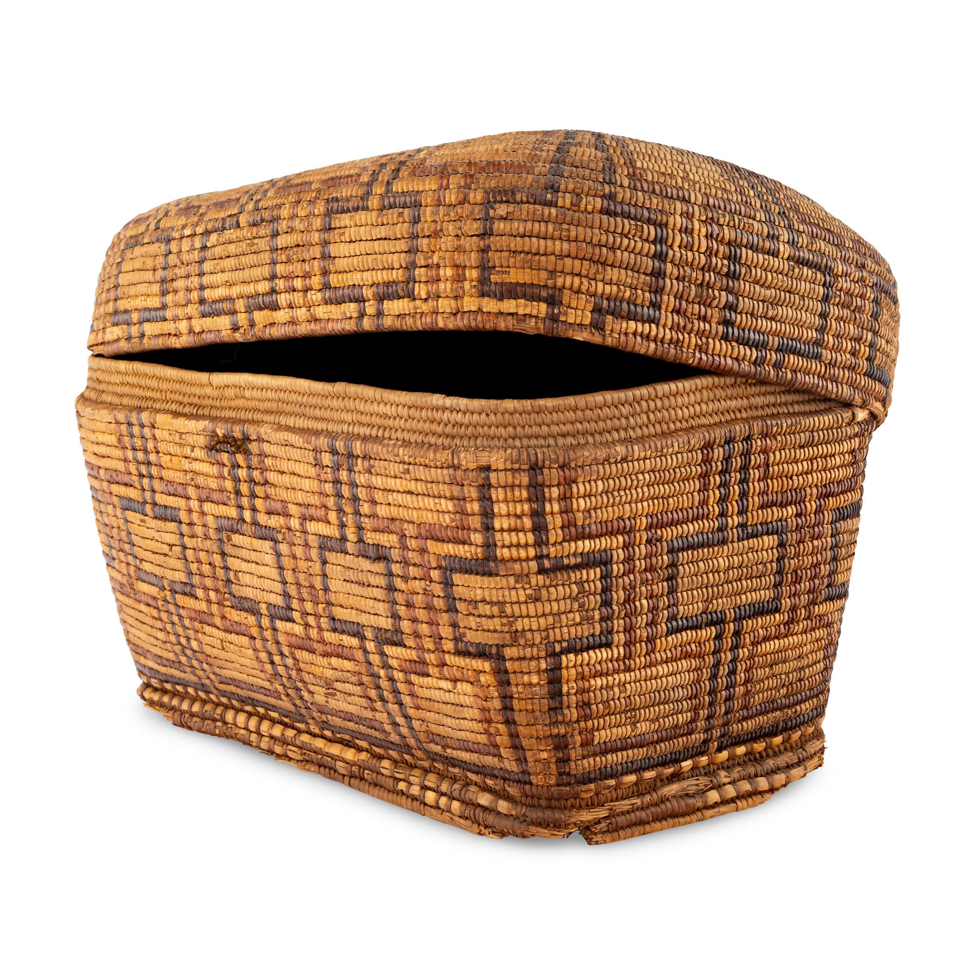Thompson River Polychrome Imbricated Storage Basket