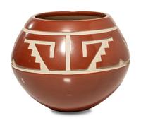 Carved Redware Pot
