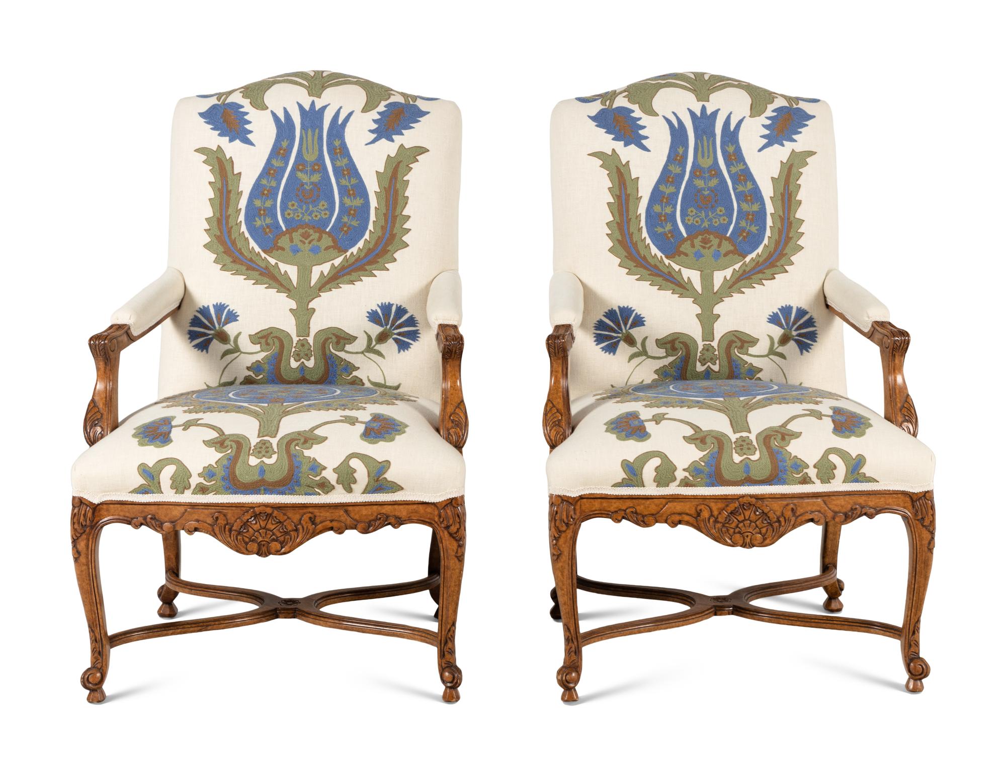 A Pair of Régence Style Armchairs