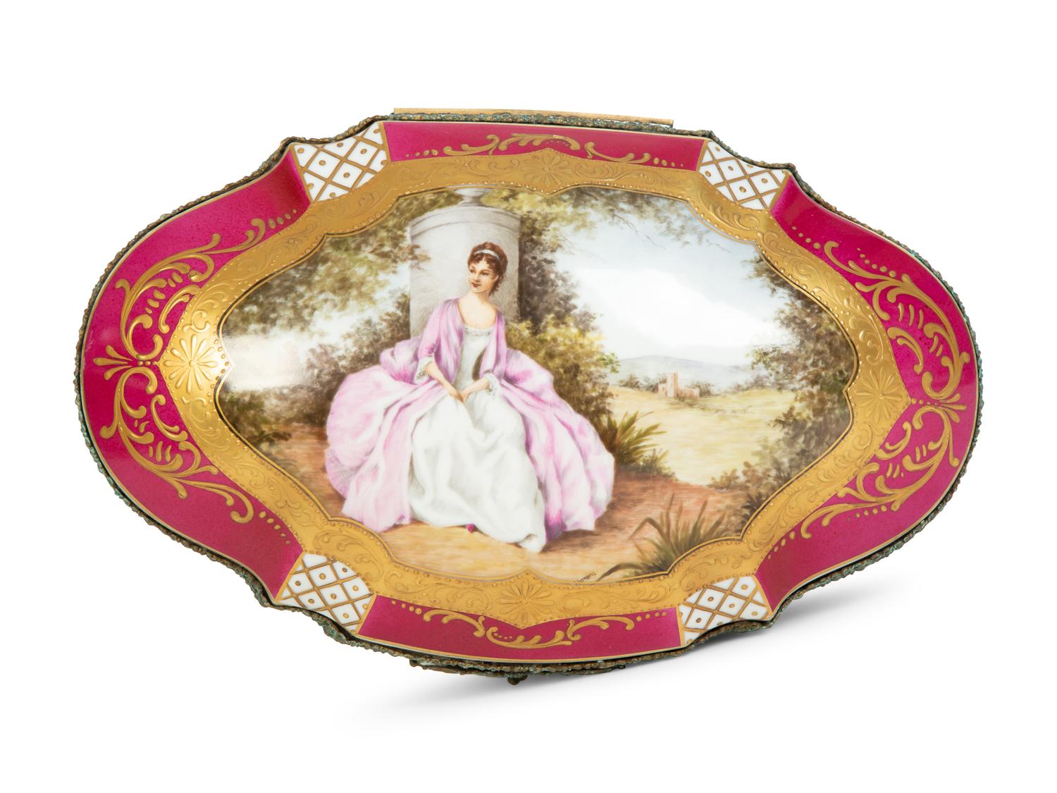 A Sèvres Style Porcelain Table Casket
