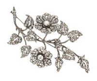 A Belle Epoque Silver and Paste En Tremblant Floral Brooch, French, 23.60 dwts.