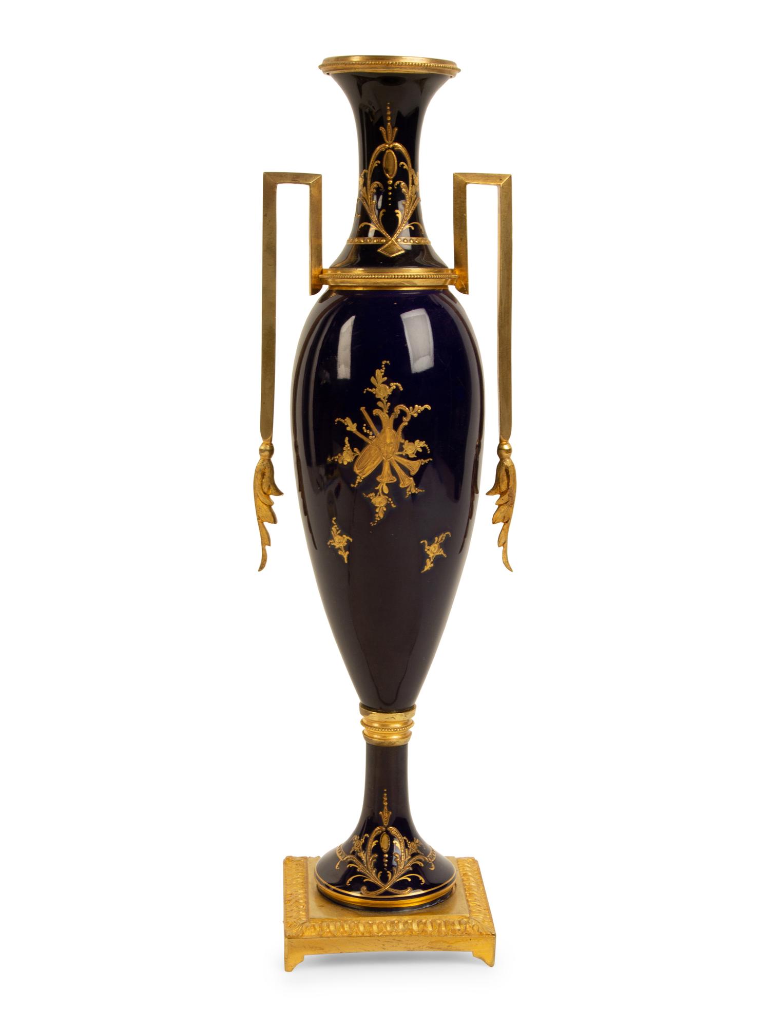 A Gilt Bronze Mounted Sèvres Style Porcelain Urn — 19TH CENTURY