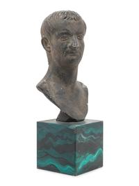 A Cast Metal Bust of a Man
