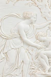 A Continental Bisque Porcelain Relief Plaque