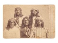 [NATIVE AMERICANS]. BAKER & JOHNSTON, photographers. Cabinet card of Apache prisoners.