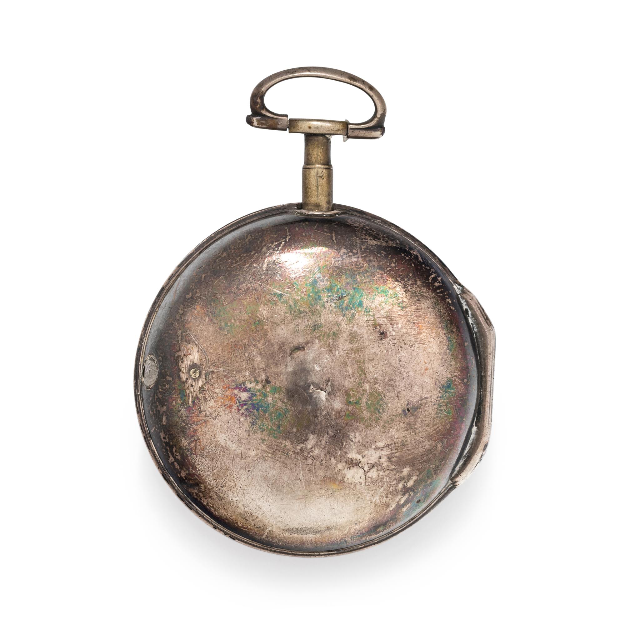 SILVER OPEN FACE POCKET WATCH