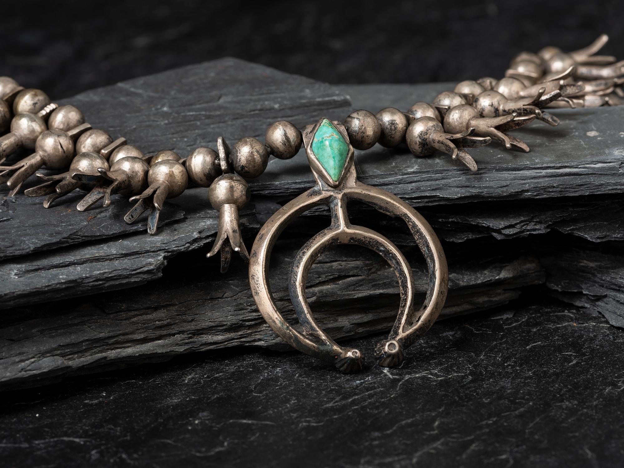 Early Navajo Squash Blossom Necklace, Collected by Hoffman Birney (1891-1958)