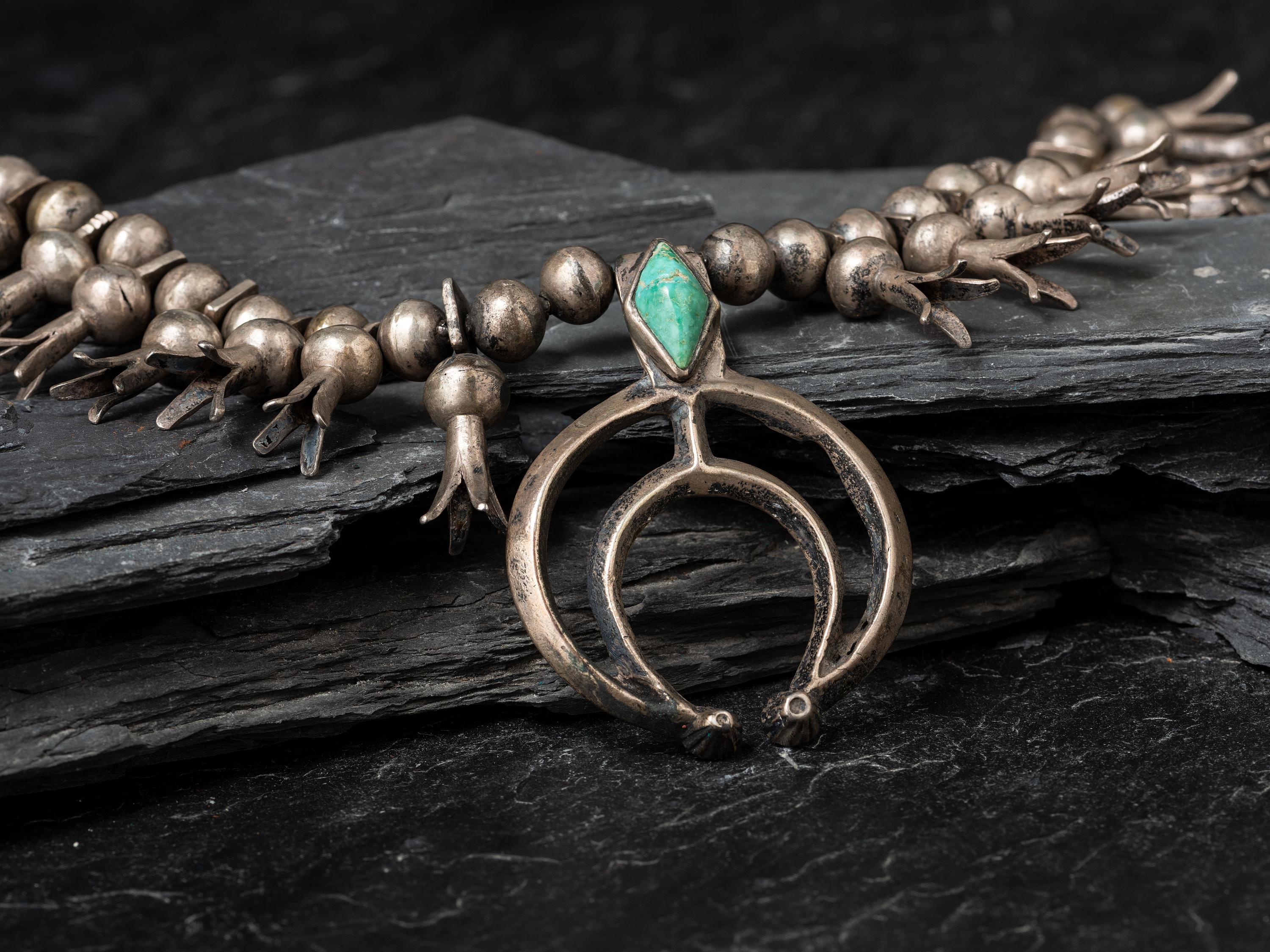 Early Navajo Squash Blossom Necklace, Collected by Hoffman Birney (1891-1958)