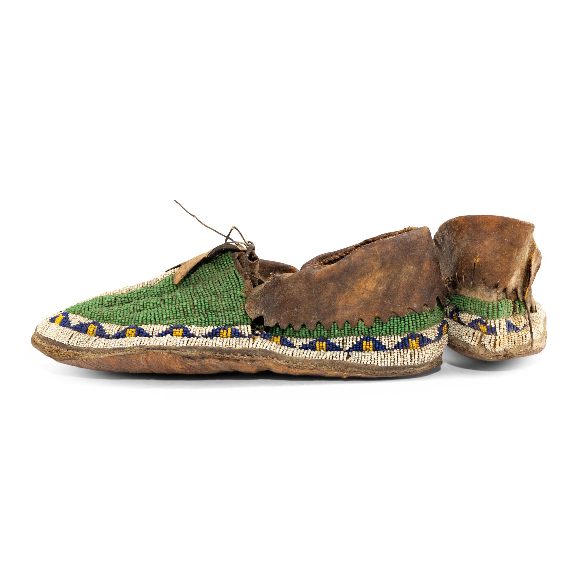 Sioux Beaded Hide Moccasins