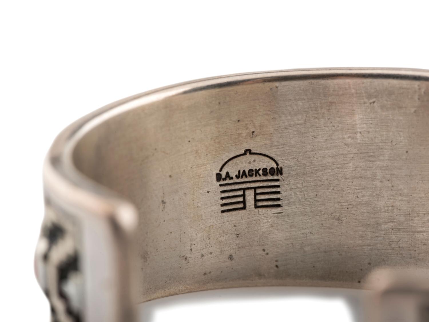 Cast Silver Cuff Bracelet, with a Double Row of Coral