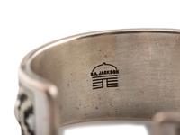 Cast Silver Cuff Bracelet, with a Double Row of Coral