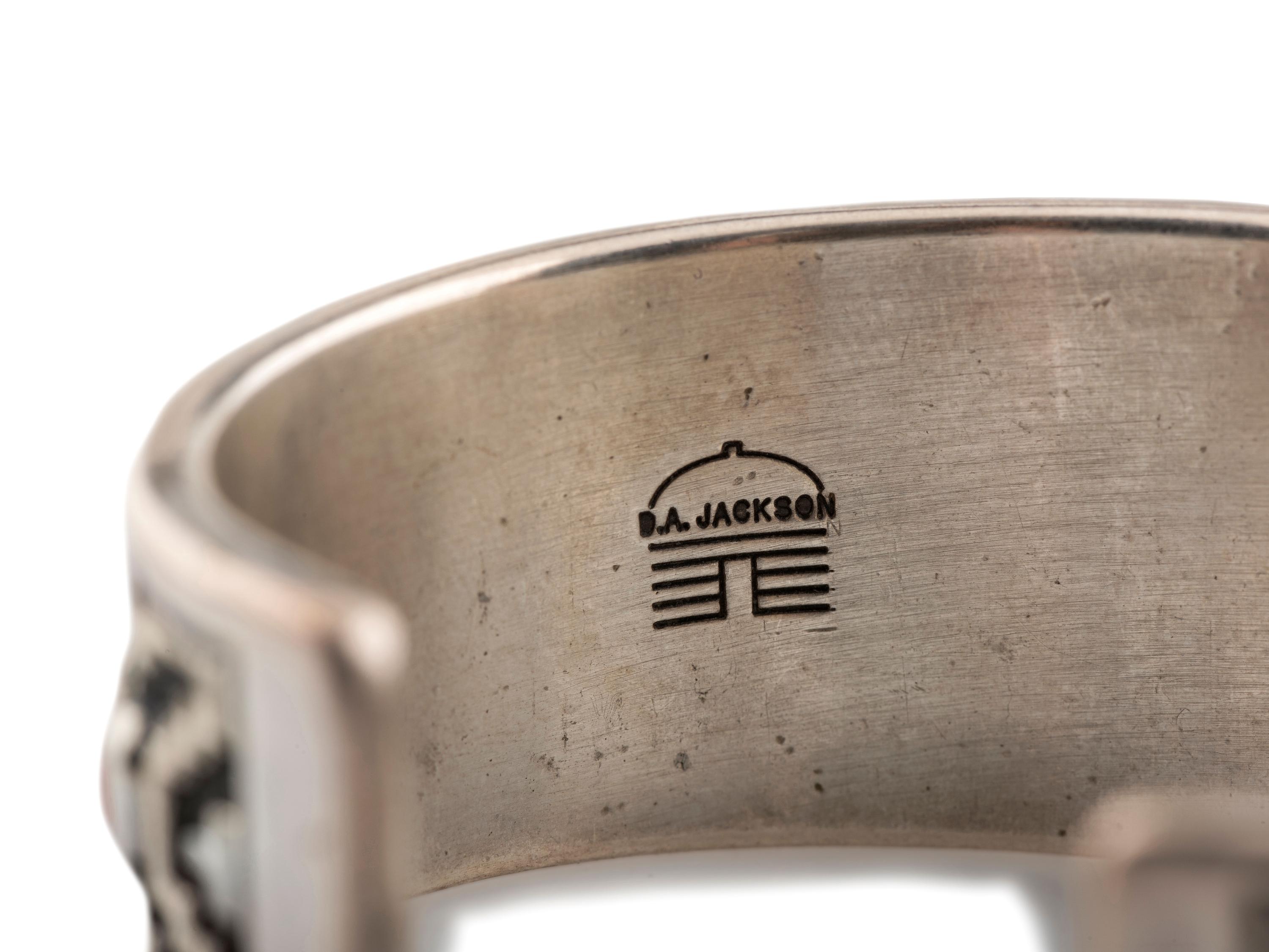 Cast Silver Cuff Bracelet, with a Double Row of Coral
