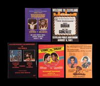 A Group of Sugar Ray Leonard, Thomas Hearns and Roberto Duran On Site Boxing Programs, Tickets and Press Passes,