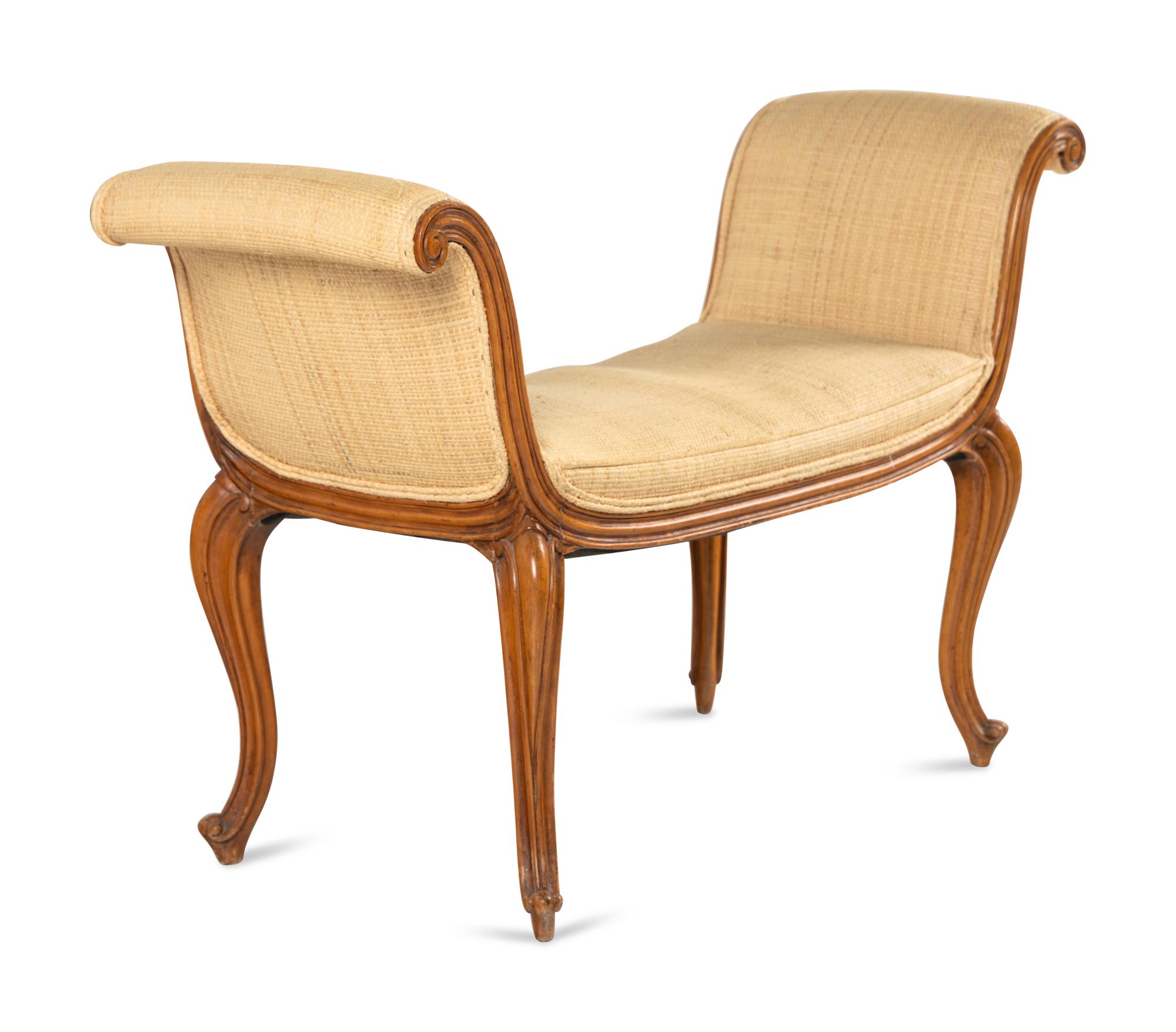 An Italian Walnut Bench