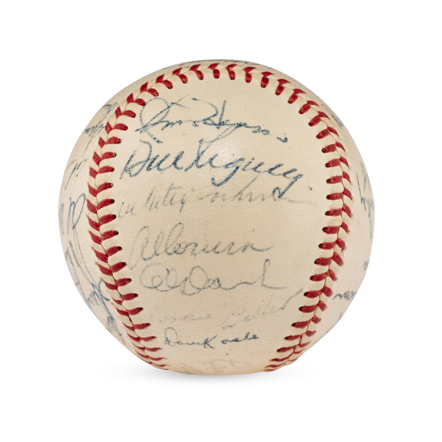 A 1953 New York Giants Team Signed Autograph Baseball