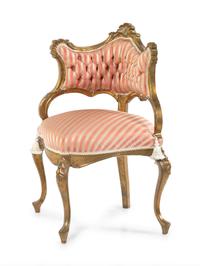 A Louis XV Style Giltwood Corner Chair