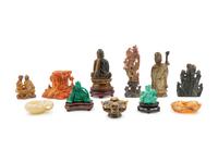 Eleven Chinese Soapstone Figures