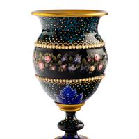A Pair of French Enameled Copper Small Vases