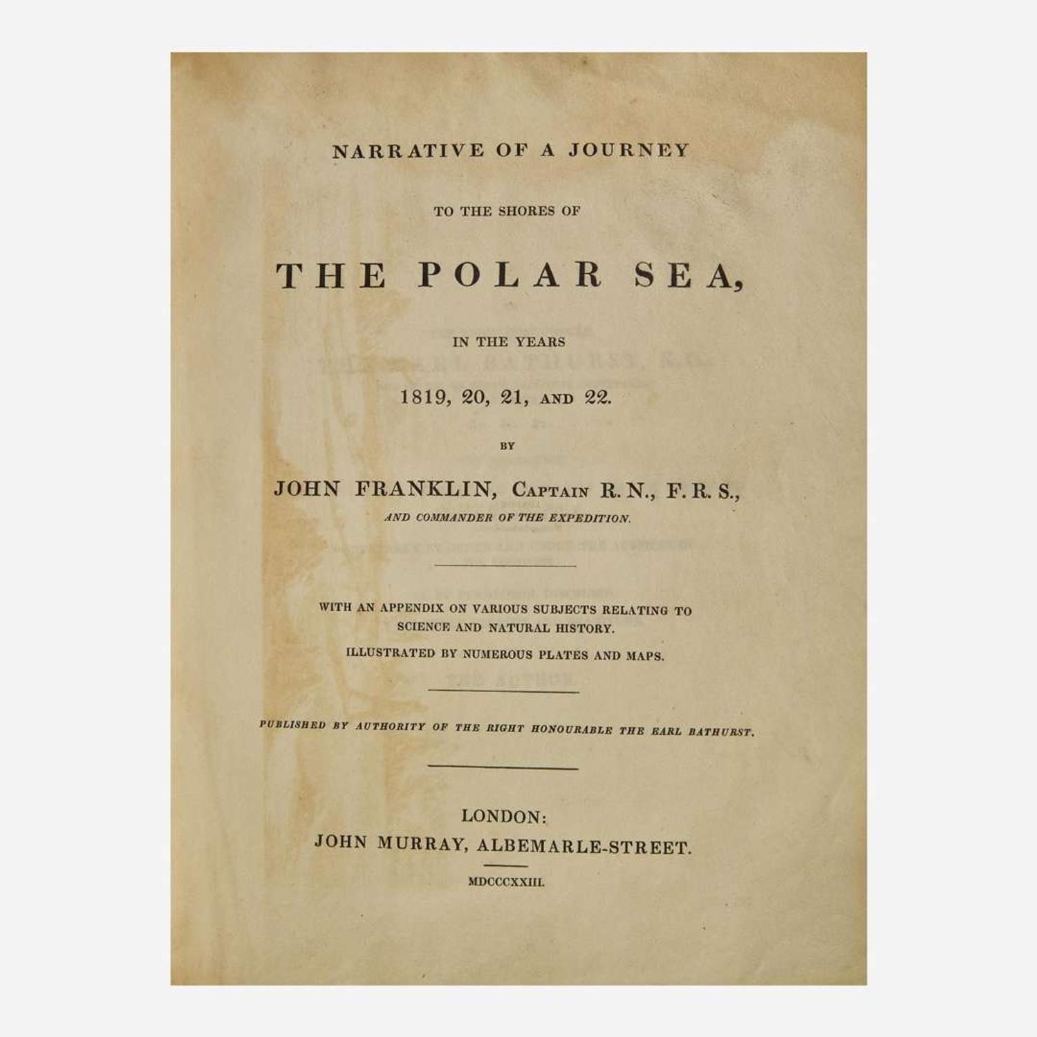 [Travel & Exploration] Franklin, Captain John Narrative of a Journey to the Shores of The Polar Sea, in the Years 1819, 20, 21, and 22