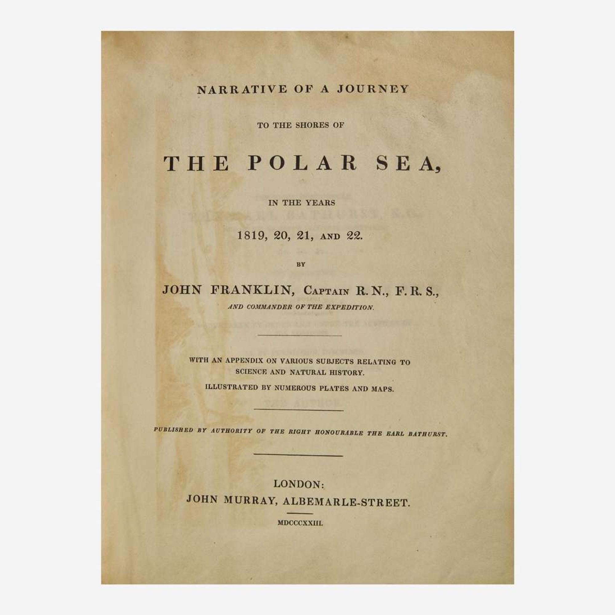 [Travel & Exploration] Franklin, Captain John Narrative of a Journey to the Shores of The Polar Sea, in the Years 1819, 20, 21, and 22