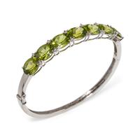 PERIDOT AND DIAMOND BANGLE BRACELET